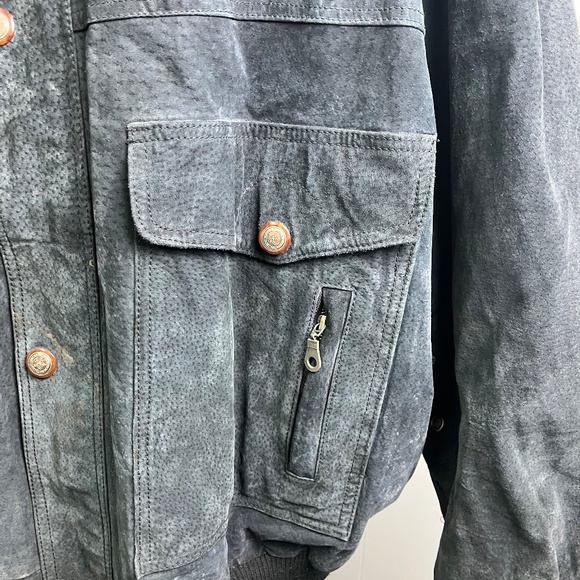 Vintage Global Identity G-III Suede Coat Blue and Burgundy Size 4X - Picture 4 of 16